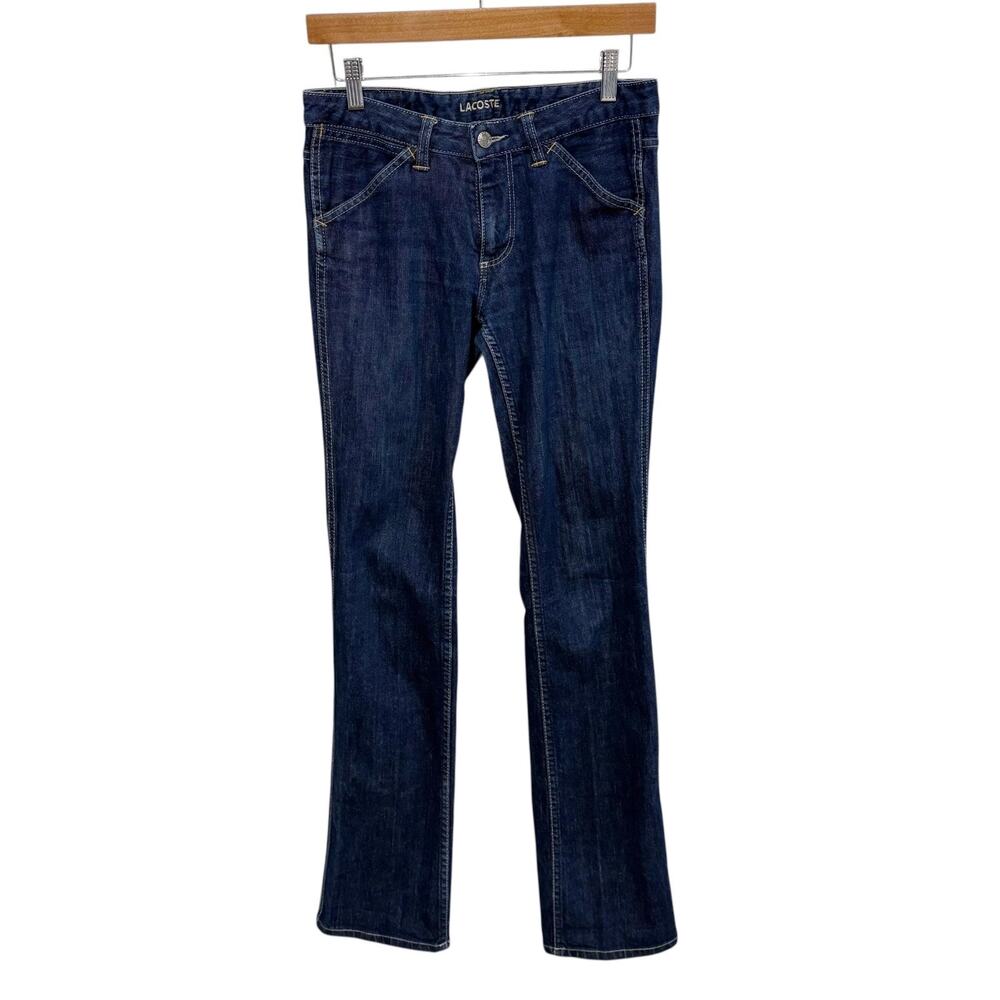 Lacoste Low Rise Boot cut Jeans Women's Small/Medium Alligator y2k